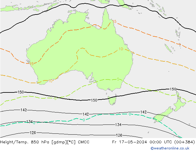 Height/Temp. 850 hPa CMCC Fr 17.05.2024 00 UTC