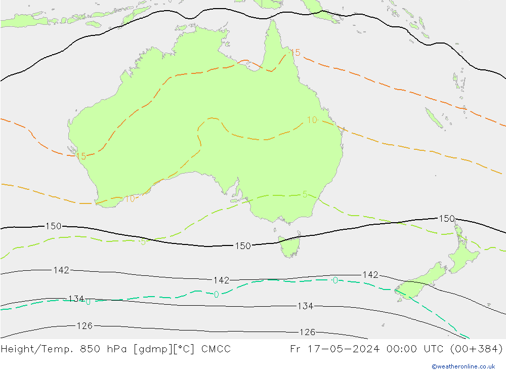 Height/Temp. 850 гПа CMCC пт 17.05.2024 00 UTC