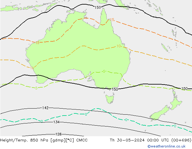 Géop./Temp. 850 hPa CMCC jeu 30.05.2024 00 UTC