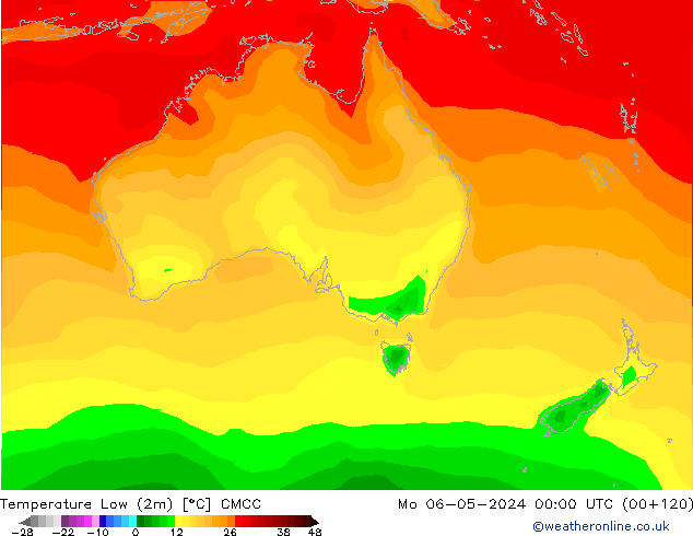 Temperature Low (2m) CMCC Mo 06.05.2024 00 UTC