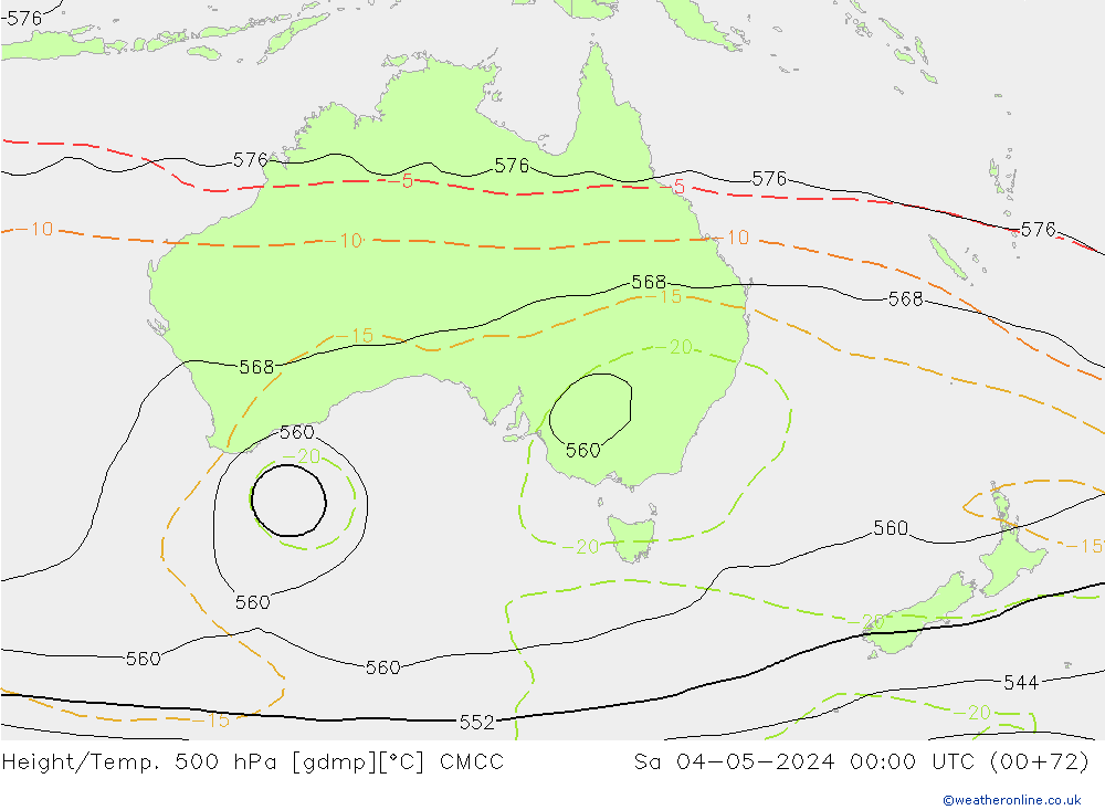 Height/Temp. 500 hPa CMCC Sa 04.05.2024 00 UTC