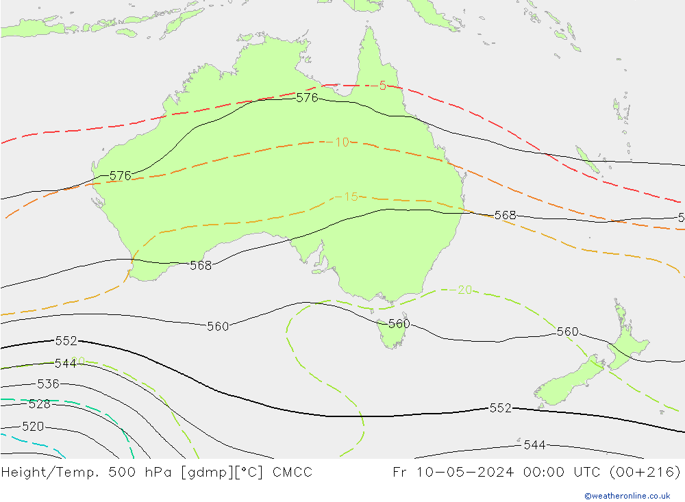 Height/Temp. 500 hPa CMCC Fr 10.05.2024 00 UTC