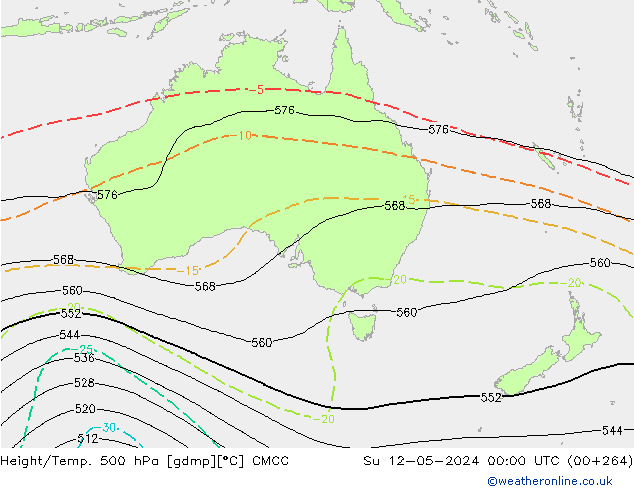 Géop./Temp. 500 hPa CMCC dim 12.05.2024 00 UTC