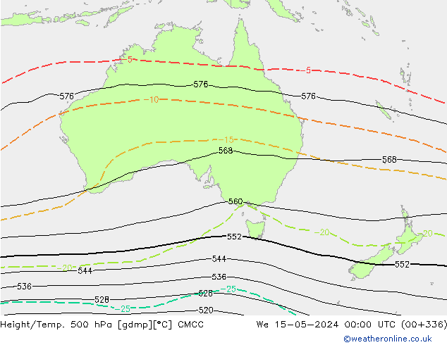 Height/Temp. 500 hPa CMCC Mi 15.05.2024 00 UTC