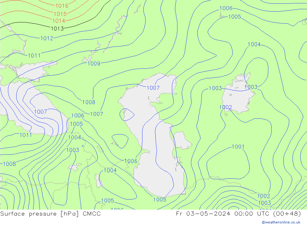 приземное давление CMCC пт 03.05.2024 00 UTC
