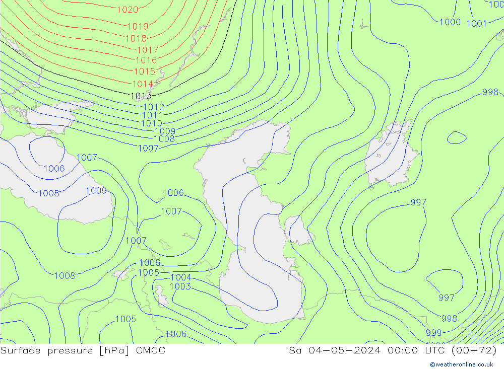 Surface pressure CMCC Sa 04.05.2024 00 UTC