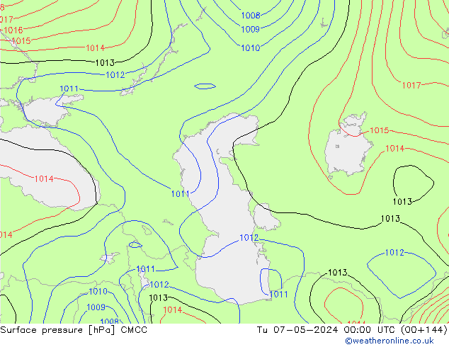 pressão do solo CMCC Ter 07.05.2024 00 UTC