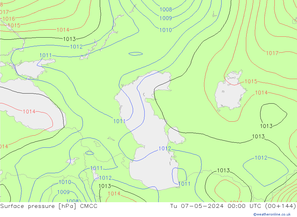 Surface pressure CMCC Tu 07.05.2024 00 UTC