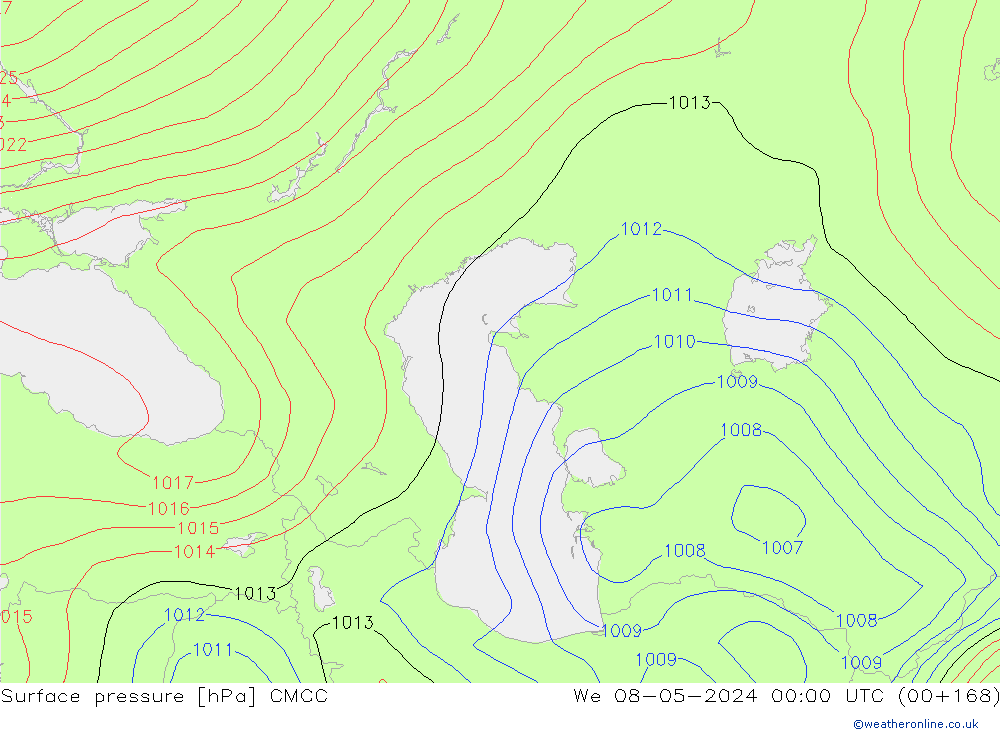 приземное давление CMCC ср 08.05.2024 00 UTC