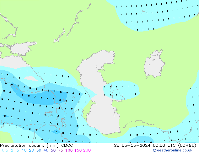 Precipitation accum. CMCC Su 05.05.2024 00 UTC