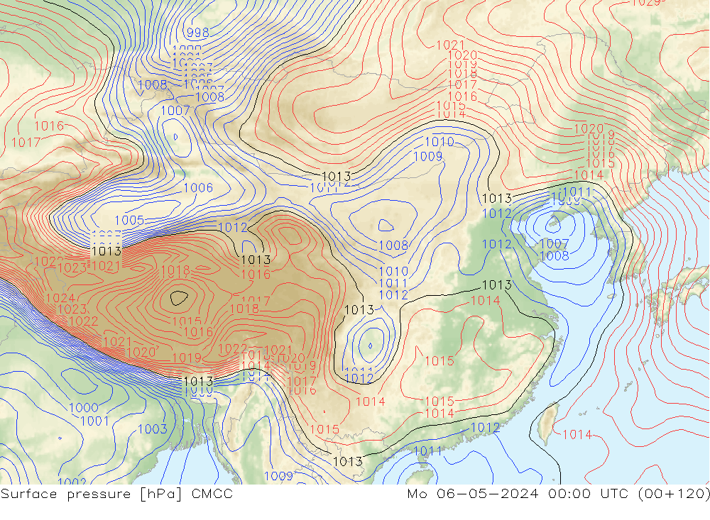地面气压 CMCC 星期一 06.05.2024 00 UTC