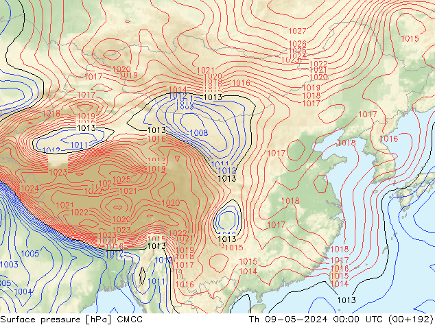 地面气压 CMCC 星期四 09.05.2024 00 UTC