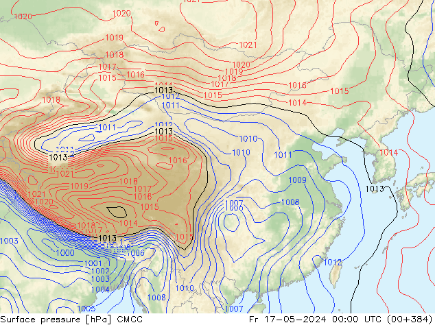 地面气压 CMCC 星期五 17.05.2024 00 UTC