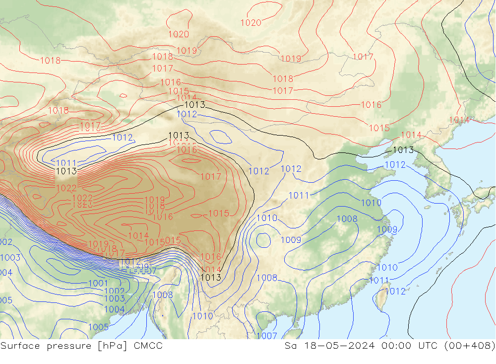 地面气压 CMCC 星期六 18.05.2024 00 UTC