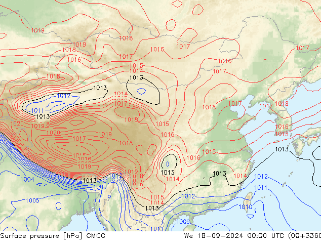 Luchtdruk (Grond) CMCC wo 18.09.2024 00 UTC