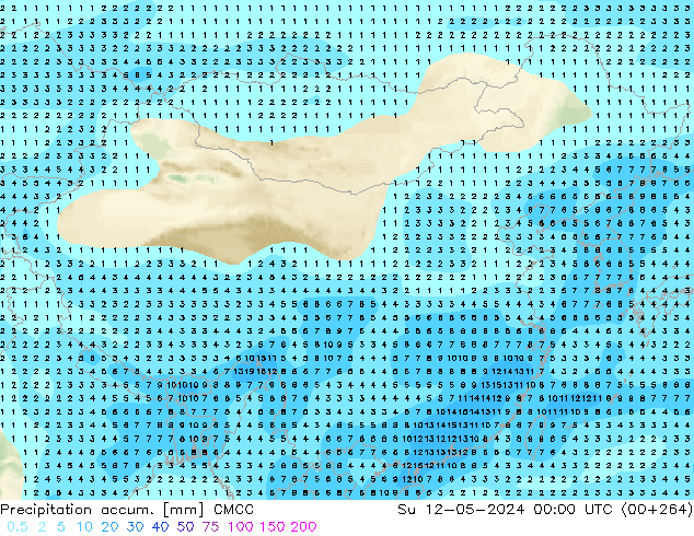 Precipitation accum. CMCC 星期日 12.05.2024 00 UTC