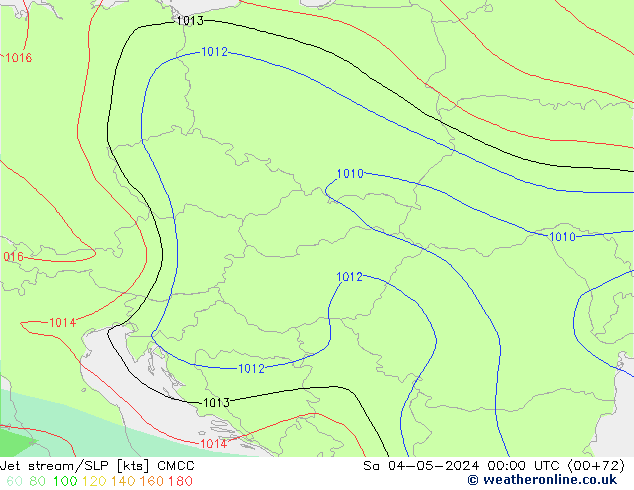 Jet stream/SLP CMCC So 04.05.2024 00 UTC