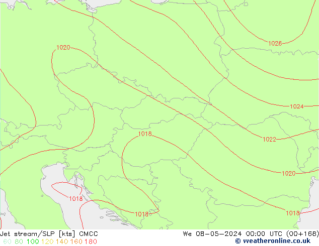 Courant-jet CMCC mer 08.05.2024 00 UTC