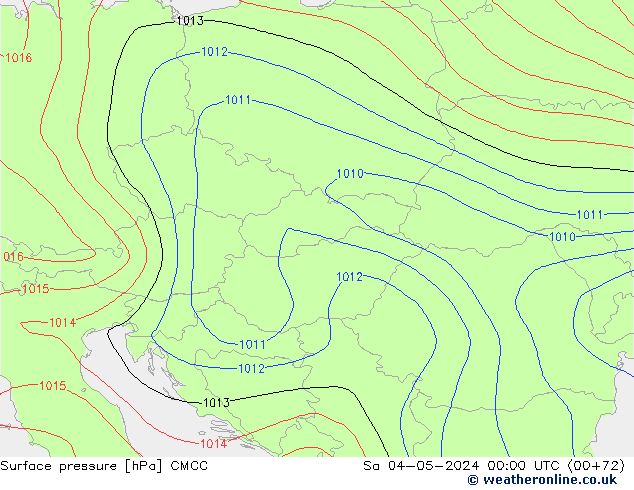 Surface pressure CMCC Sa 04.05.2024 00 UTC
