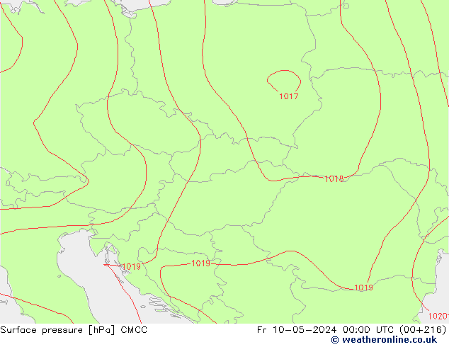 Atmosférický tlak CMCC Pá 10.05.2024 00 UTC
