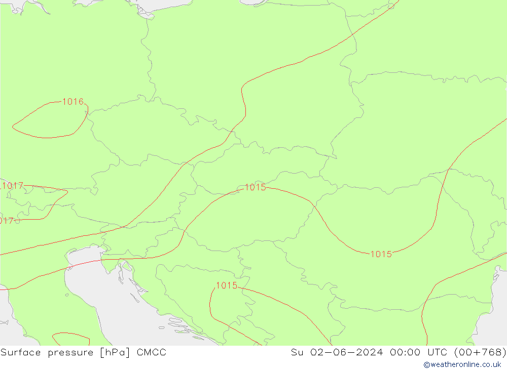 Yer basıncı CMCC Paz 02.06.2024 00 UTC