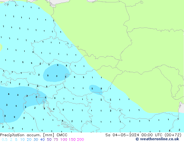 Precipitación acum. CMCC sáb 04.05.2024 00 UTC