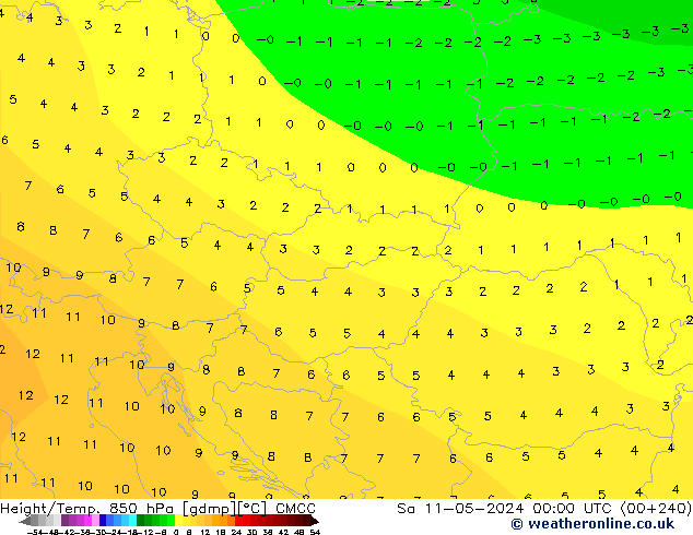 Height/Temp. 850 hPa CMCC Sa 11.05.2024 00 UTC