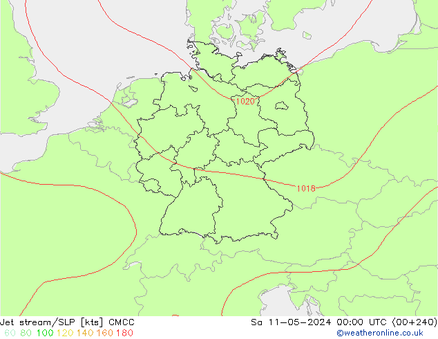 Jet stream/SLP CMCC Sa 11.05.2024 00 UTC