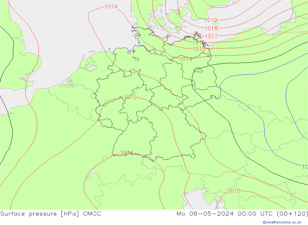 Surface pressure CMCC Mo 06.05.2024 00 UTC