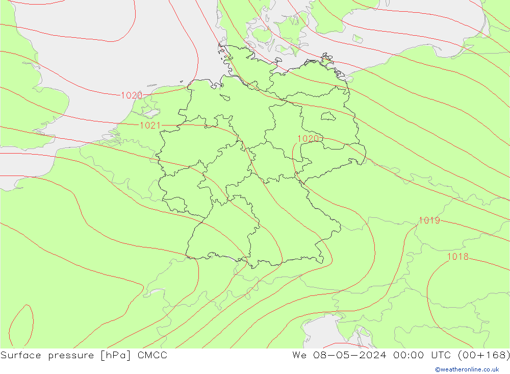 Yer basıncı CMCC Çar 08.05.2024 00 UTC