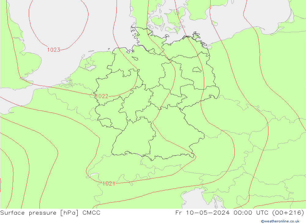 Surface pressure CMCC Fr 10.05.2024 00 UTC