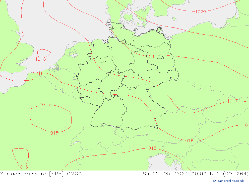 pressão do solo CMCC Dom 12.05.2024 00 UTC