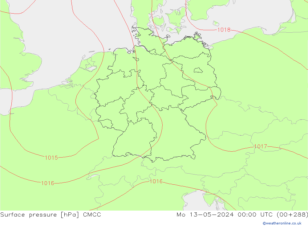 приземное давление CMCC пн 13.05.2024 00 UTC