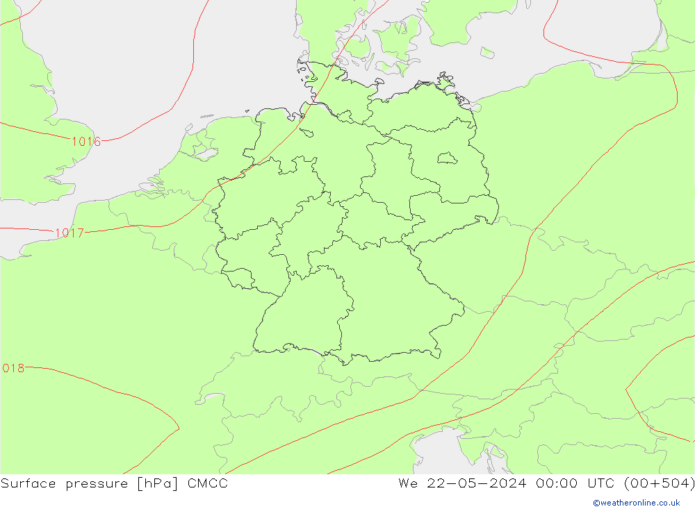 Luchtdruk (Grond) CMCC wo 22.05.2024 00 UTC