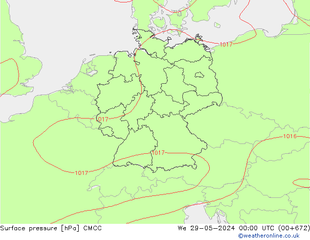 Luchtdruk (Grond) CMCC wo 29.05.2024 00 UTC