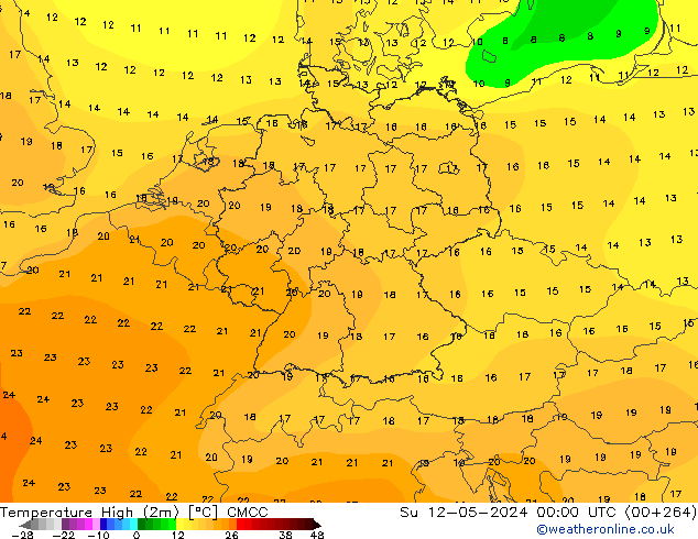 temperatura máx. (2m) CMCC Dom 12.05.2024 00 UTC