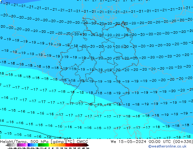 Height/Temp. 500 hPa CMCC St 15.05.2024 00 UTC