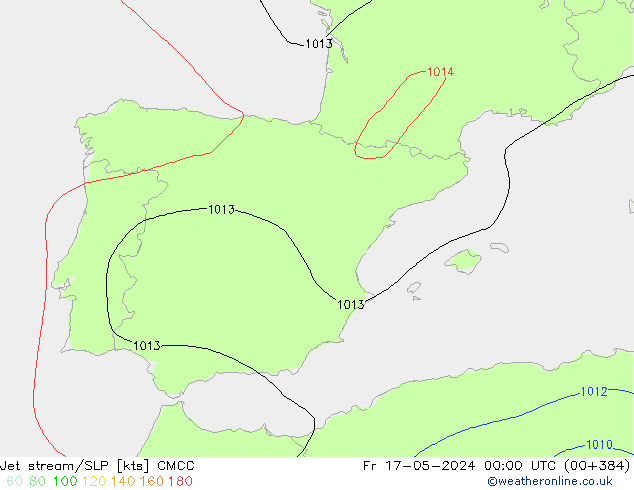 Prąd strumieniowy CMCC pt. 17.05.2024 00 UTC