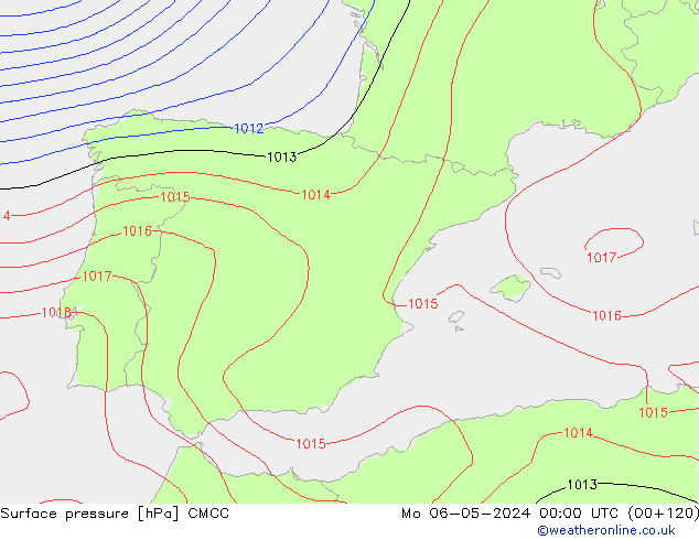приземное давление CMCC пн 06.05.2024 00 UTC