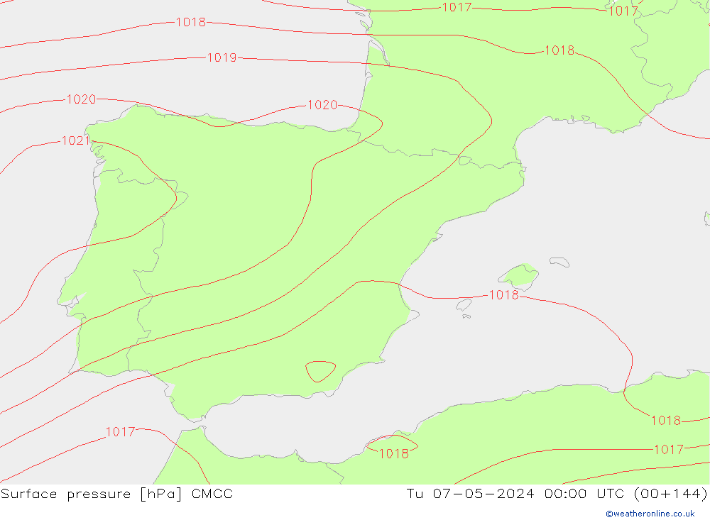 Luchtdruk (Grond) CMCC di 07.05.2024 00 UTC