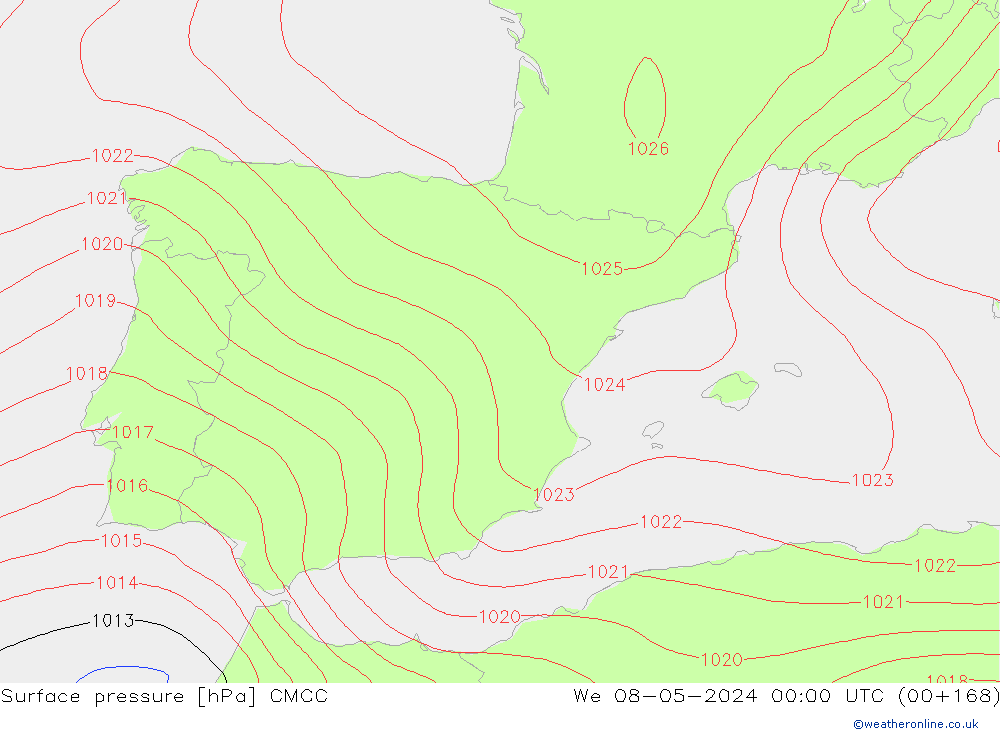 Luchtdruk (Grond) CMCC wo 08.05.2024 00 UTC