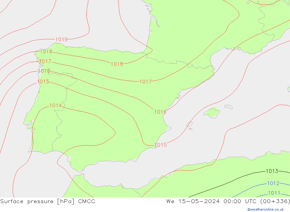 Luchtdruk (Grond) CMCC wo 15.05.2024 00 UTC