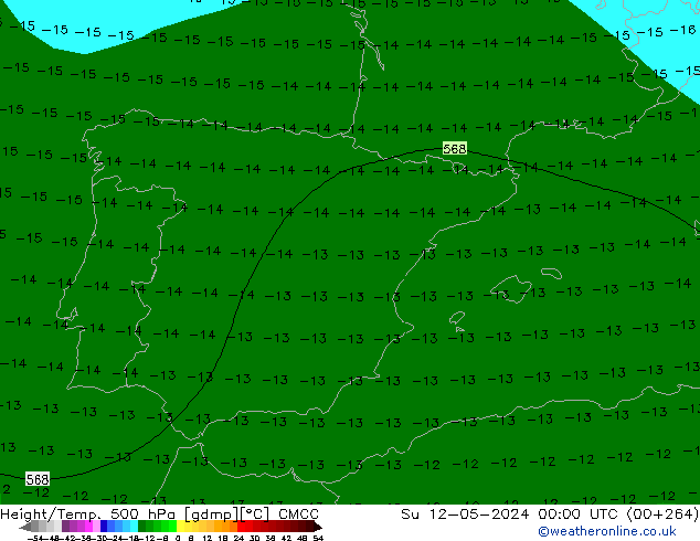 Height/Temp. 500 hPa CMCC Su 12.05.2024 00 UTC