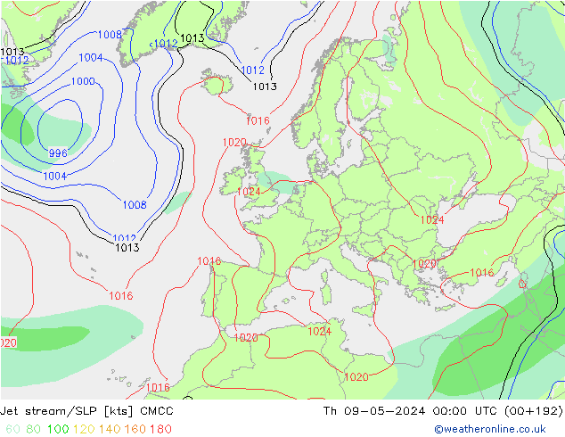 Polarjet/Bodendruck CMCC Do 09.05.2024 00 UTC