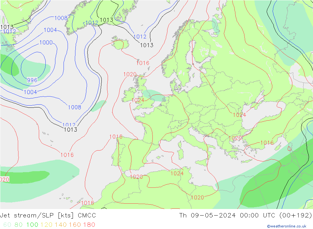 Polarjet/Bodendruck CMCC Do 09.05.2024 00 UTC