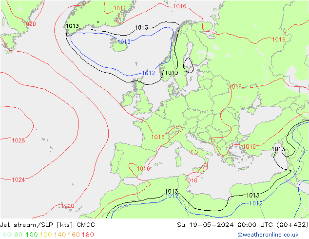 джет/приземное давление CMCC Вс 19.05.2024 00 UTC
