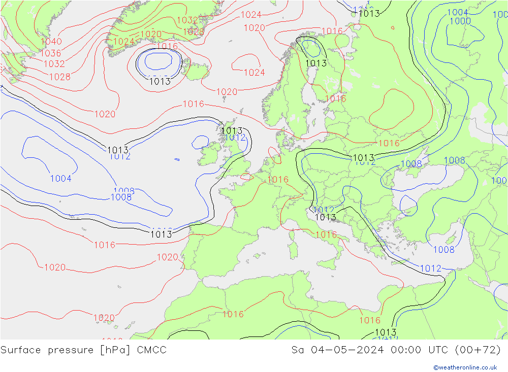 Atmosférický tlak CMCC So 04.05.2024 00 UTC