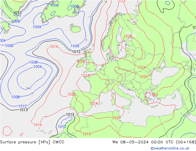 pression de l'air CMCC mer 08.05.2024 00 UTC