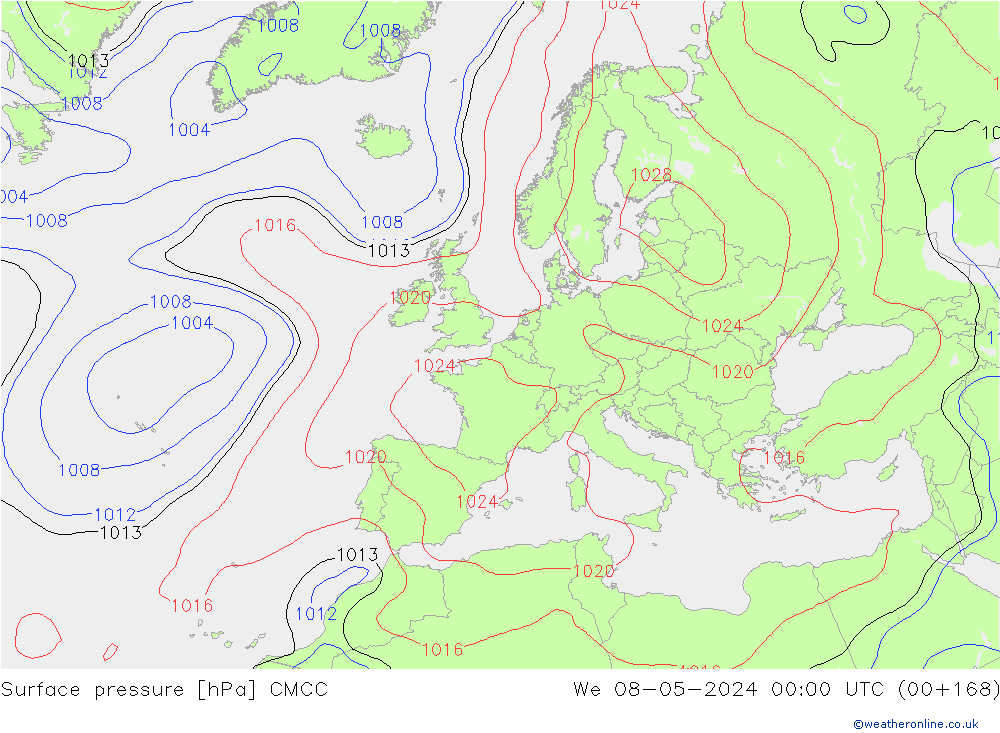 pression de l'air CMCC mer 08.05.2024 00 UTC