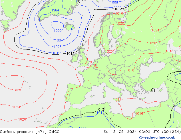 pression de l'air CMCC dim 12.05.2024 00 UTC
